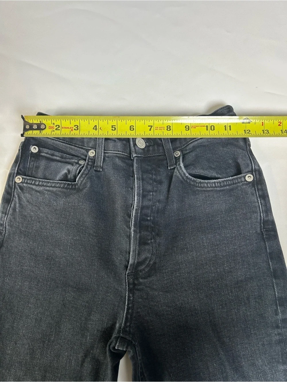 AGOLDE Riley bottom fly Black Straight-Leg Jeans women’s 25 high rise premium